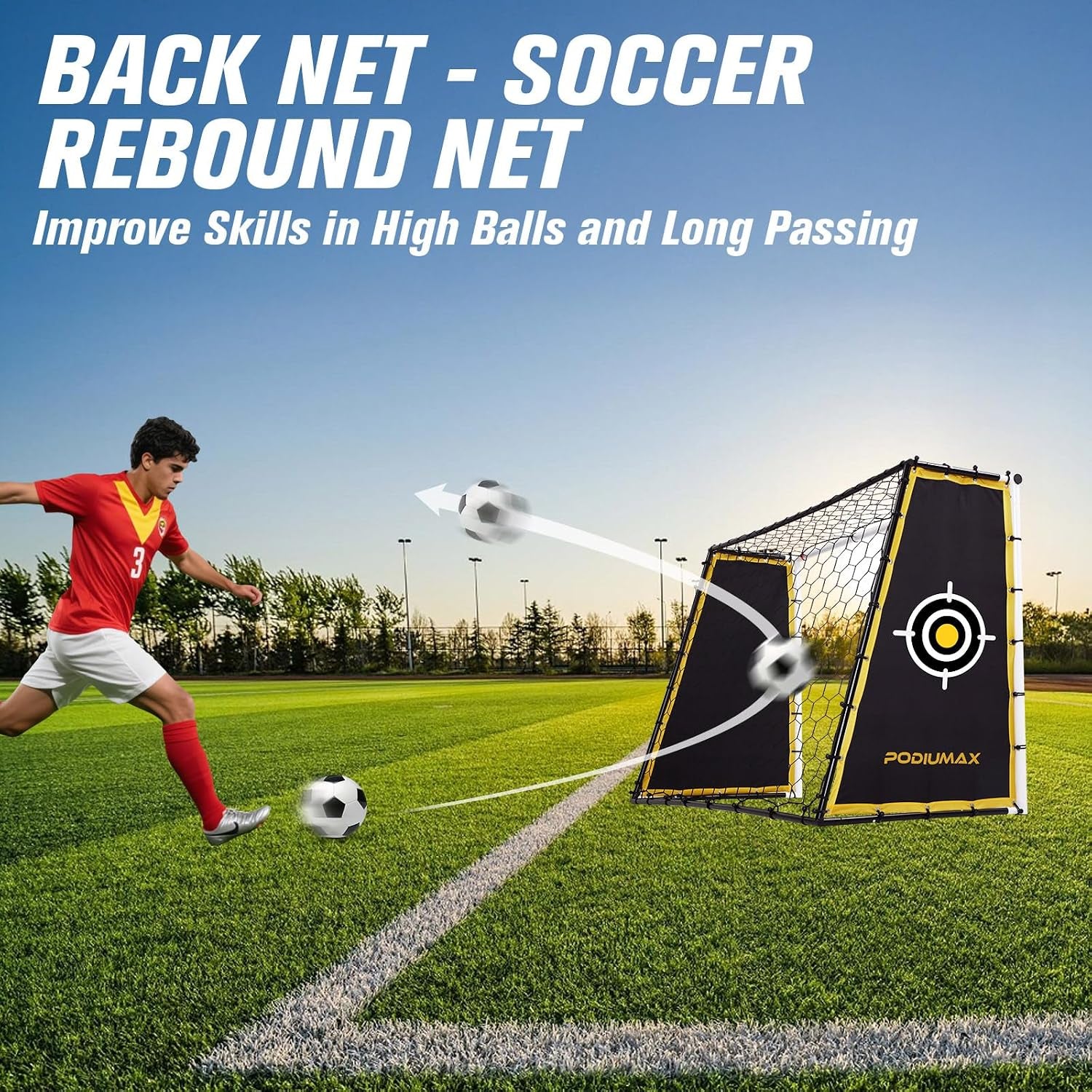 4-In-1 Soccer Goal & Rebounder Net for Training,7X5Ft Rebound | Stable Heavy Duty Frame,Tear-Resistant Net for Hard Shots, Goal & Rebounder for All Ages, Soccer Goals for Backyard