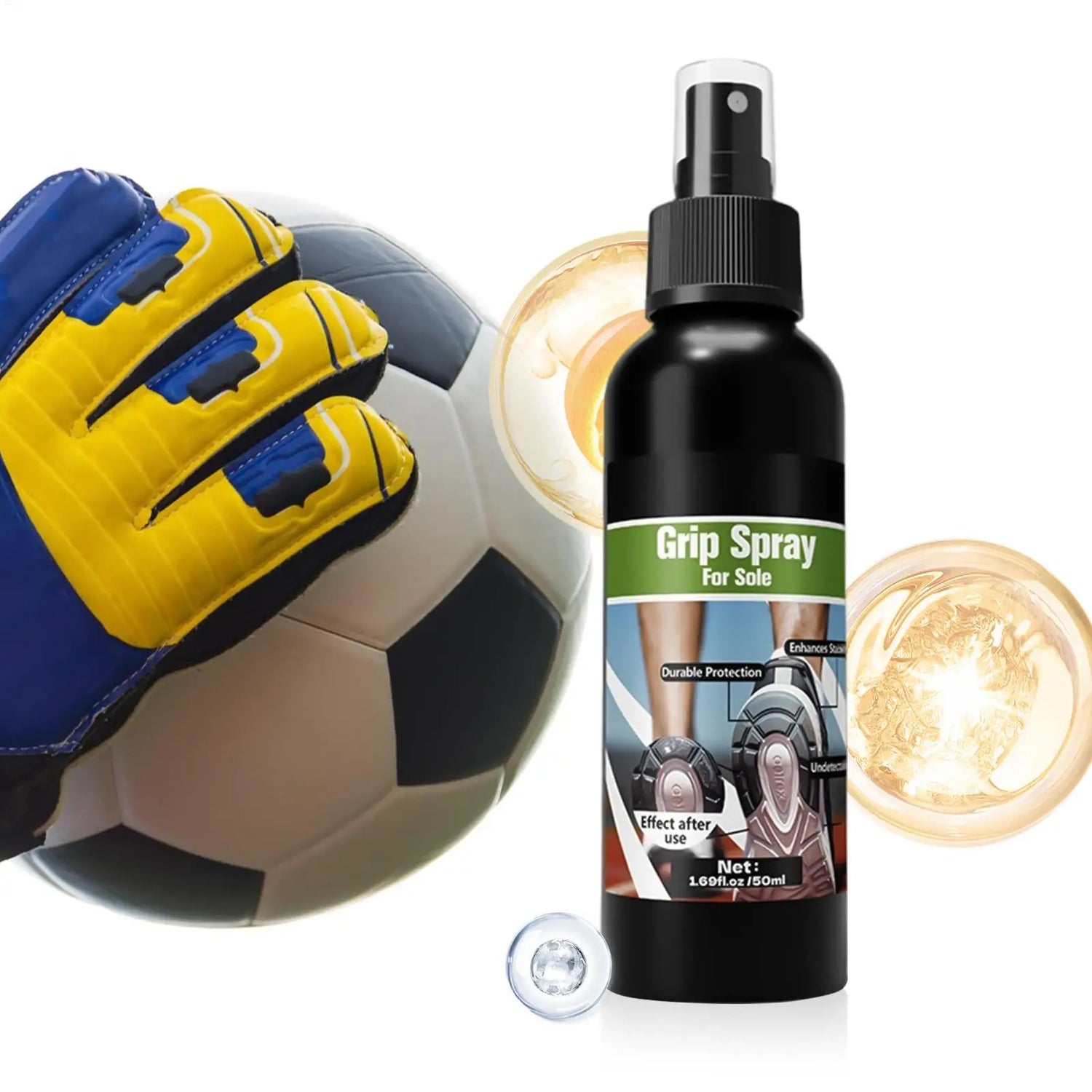 50Ml Grip Spray Non-Slip Grip Spritz Weatherproof Adhesive Protection Long Lasting Traction Spray for Shoes Gloves Football