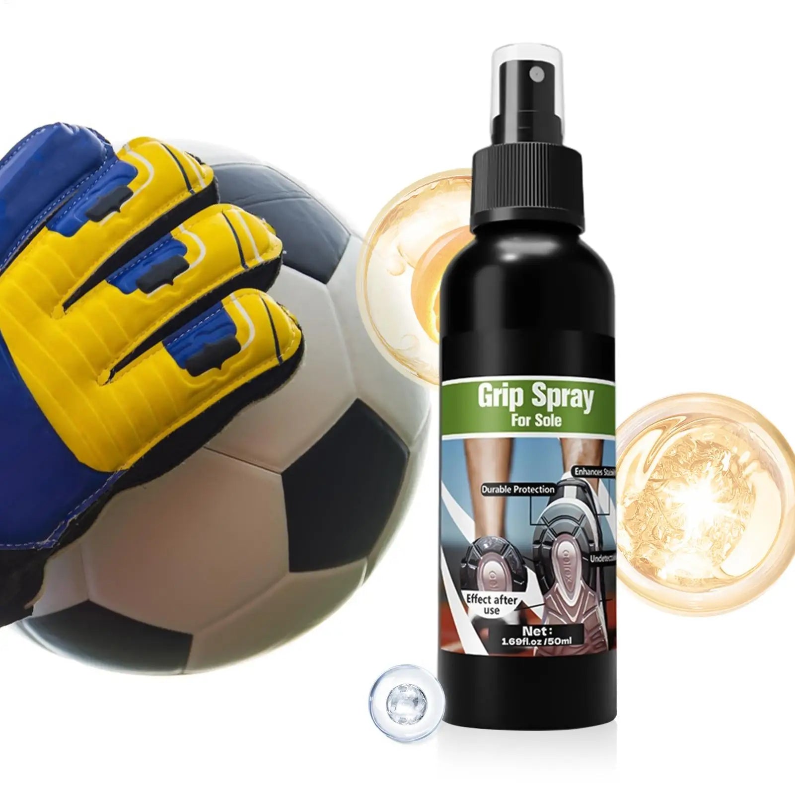 50Ml Grip Spray Non-Slip Grip Spritz Weatherproof Adhesive Protection Long Lasting Traction Spray for Shoes Gloves Football