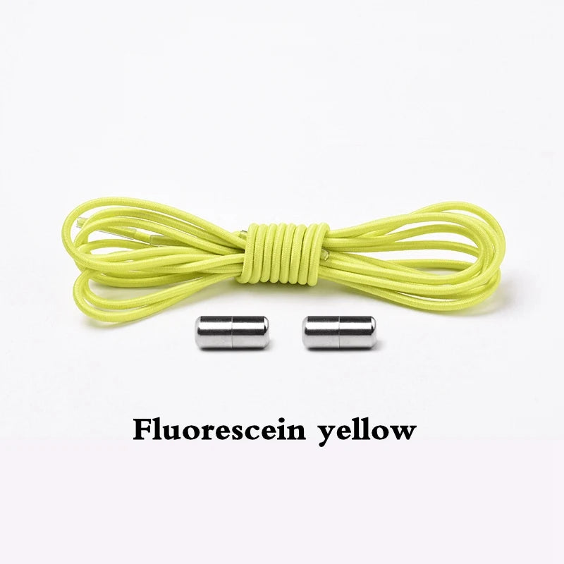 1Pair Elastic Shoelaces round No Tie Shoe Laces Sneakers Shoelace Kids Adult Elastic Laces One Size Fits All Shoes Dropshipping