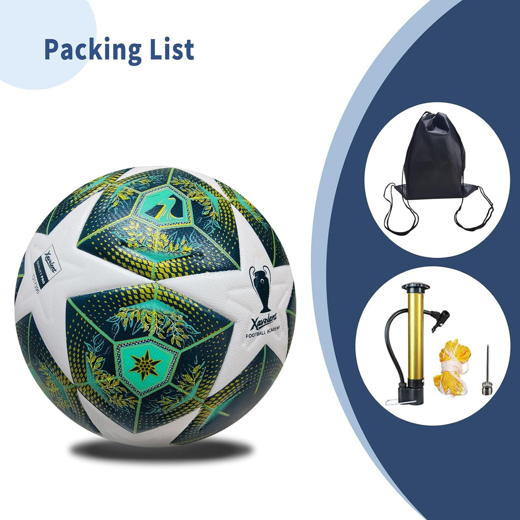 Professional Soccer Ball Size 5,4 | Thermal Bonded Waterproof PU Match-Quality Training Ball with Pump