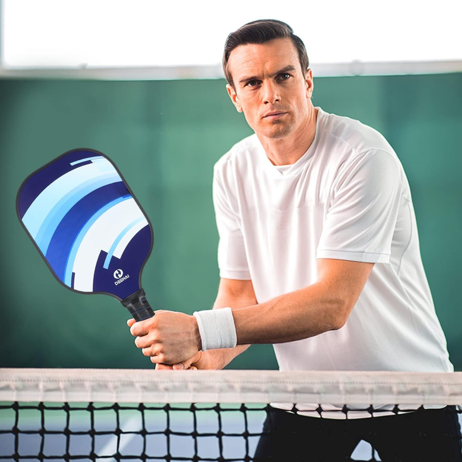 Pickleball Paddles Pickleball Set Pickleball Rackets, Quiet Pickleball Raquette Set of 4 with 1 Portable Pickleball Bag, 4 Pickleball Balls &amp; 4 Grip Tapes, Polypropylene Honeycomb Core