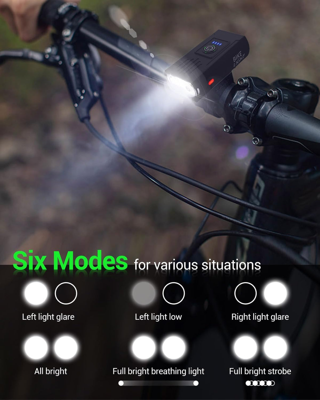 Bike Light, High Lumens Super Bright Bicycle Lite, 6+4 Modes USB Rechargeable Bike Headlight & Taillight Set, Waterproof Safety Bike Front & Rearlight for Road, Mountain, Night Riding