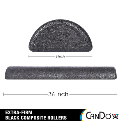 Cando Foam Rolls, Half-Round, 6"X36", Black, 1 Pack