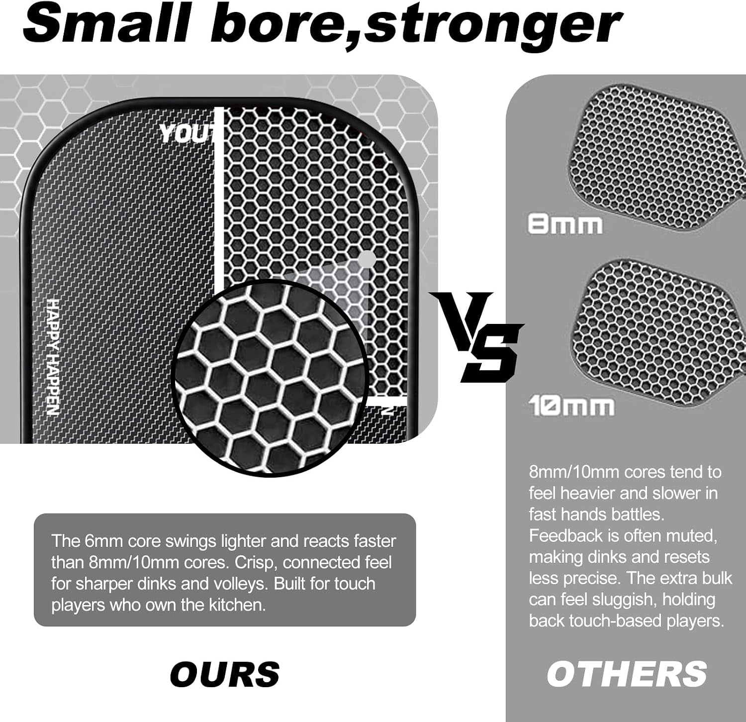 Pickleball Paddles Set of 2, Lightweight Carbon Fiber Pickle Ball Rackets | Polypropylene Honeycomb Core, Includes 4 Pickle Balls, Carry Bag of Grip Tape for Men, Women, Beginners & Intermediate