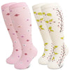 plus Size Compression Socks for Women & Men Circulation (2 Pairs) – Graduated Support Socks for Running and Athletic Sports