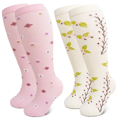 plus Size Compression Socks for Women &amp; Men Circulation (2 Pairs) – Graduated Support Socks for Running and Athletic Sports