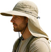 UPF 50+ Cooling Wide Brim Sun Hat for Men with Neck Flap, Packable | Uvcoolix™ Cooling Needs No Water; 3.1 in Rollable Shape-Holding Brim, 9.4 in Neck Coverage, Six Mesh Eyelets, Secure Fit