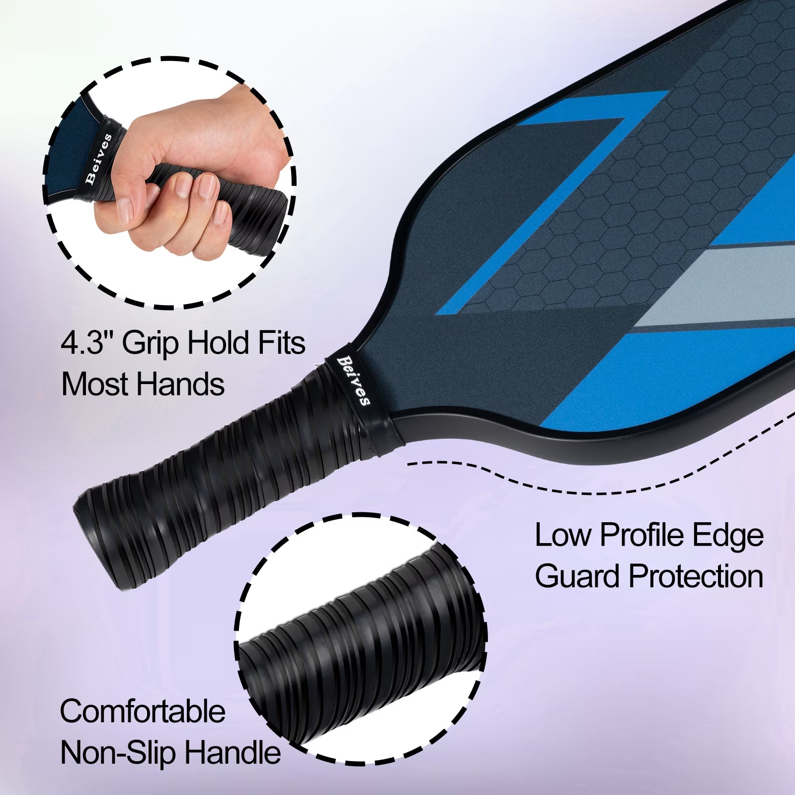Pickleball Paddles Set of 4, Fiberglass Surface &amp; Polypropylene Core 4 Balls &amp; Carry Bag