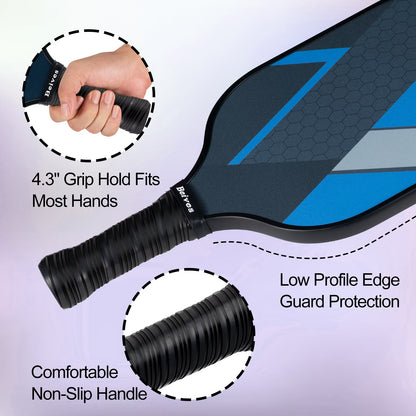 Pickleball Paddles Set of 4, Fiberglass Surface &amp; Polypropylene Core 4 Balls &amp; Carry Bag