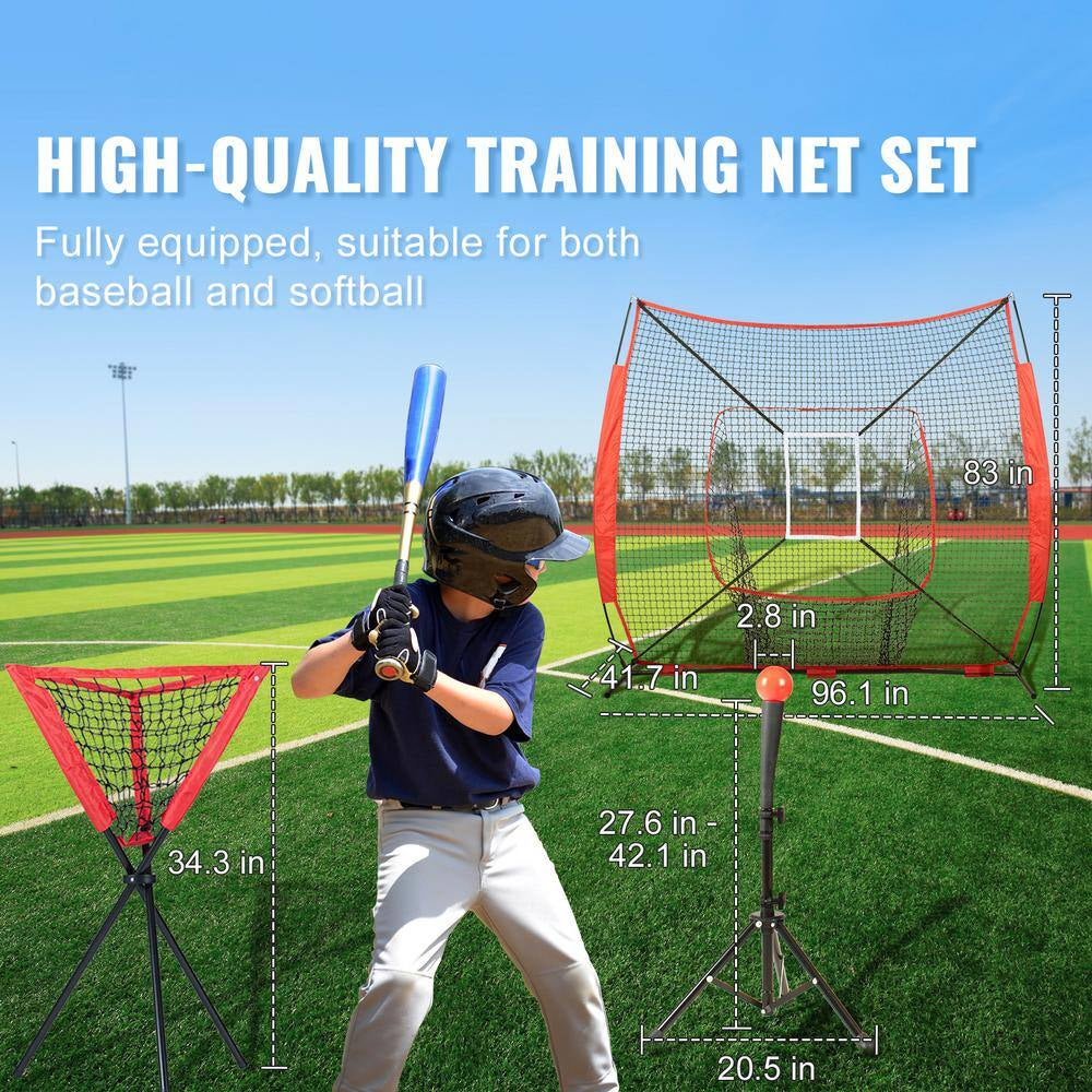 7 Ft. X 7 Ft. Baseball Practice Net, Portable Training Equipment for Hitting, Pitching, Catching with Carry Bag
