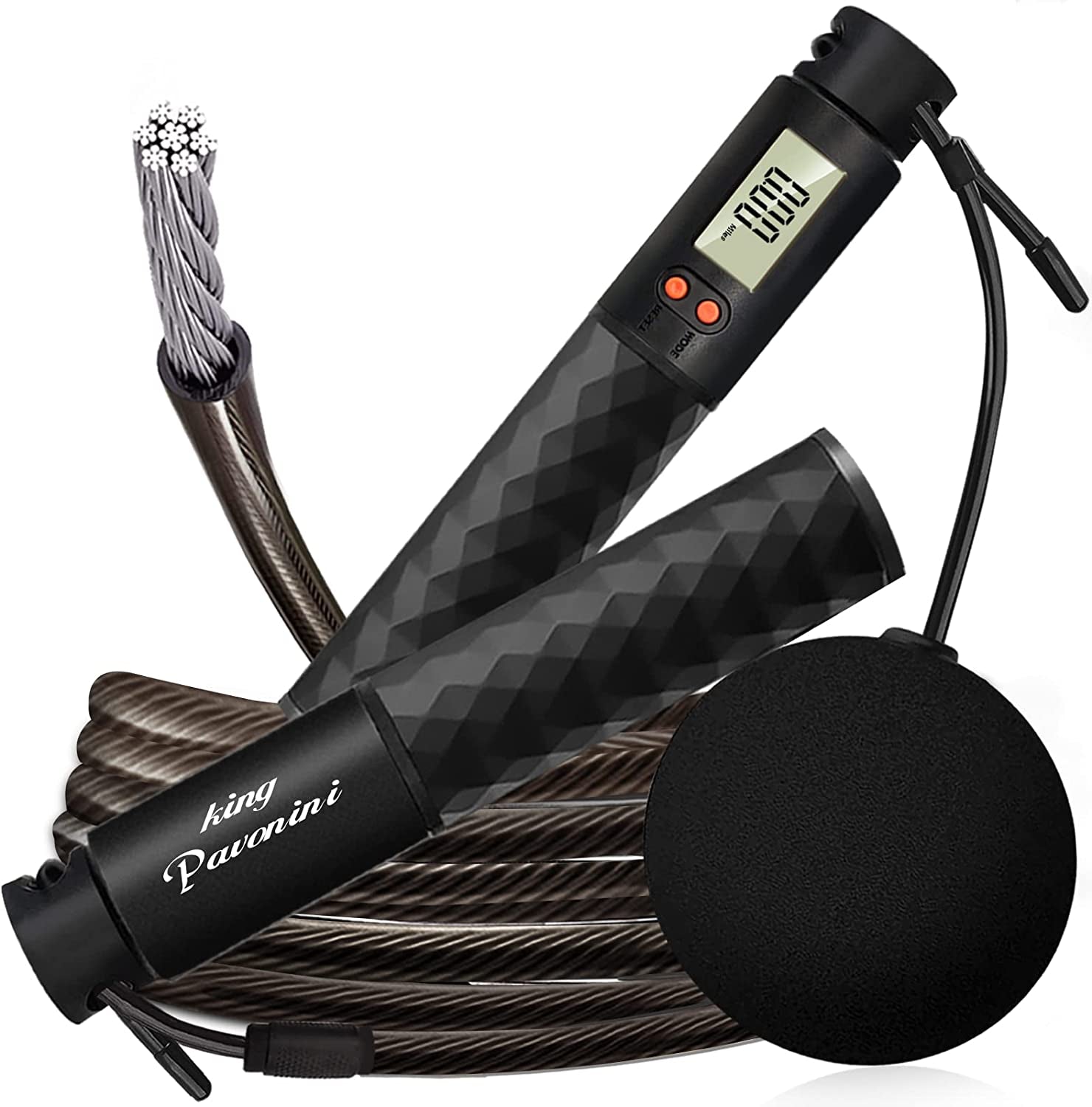 Weighted Jump Rope with Counter - 3 Jump Ropes for Working Out, Heavy Jumping Rope &amp; Light Skipping Rope &amp; Cordless Jump Ropes Fitness, 3 Modes Exercise Jumprope for Women Men Indoor &amp; Outdoor