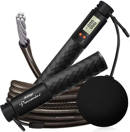 Weighted Jump Rope with Counter - 3 Jump Ropes for Working Out, Heavy Jumping Rope &amp; Light Skipping Rope &amp; Cordless Jump Ropes Fitness, 3 Modes Exercise Jumprope for Women Men Indoor &amp; Outdoor