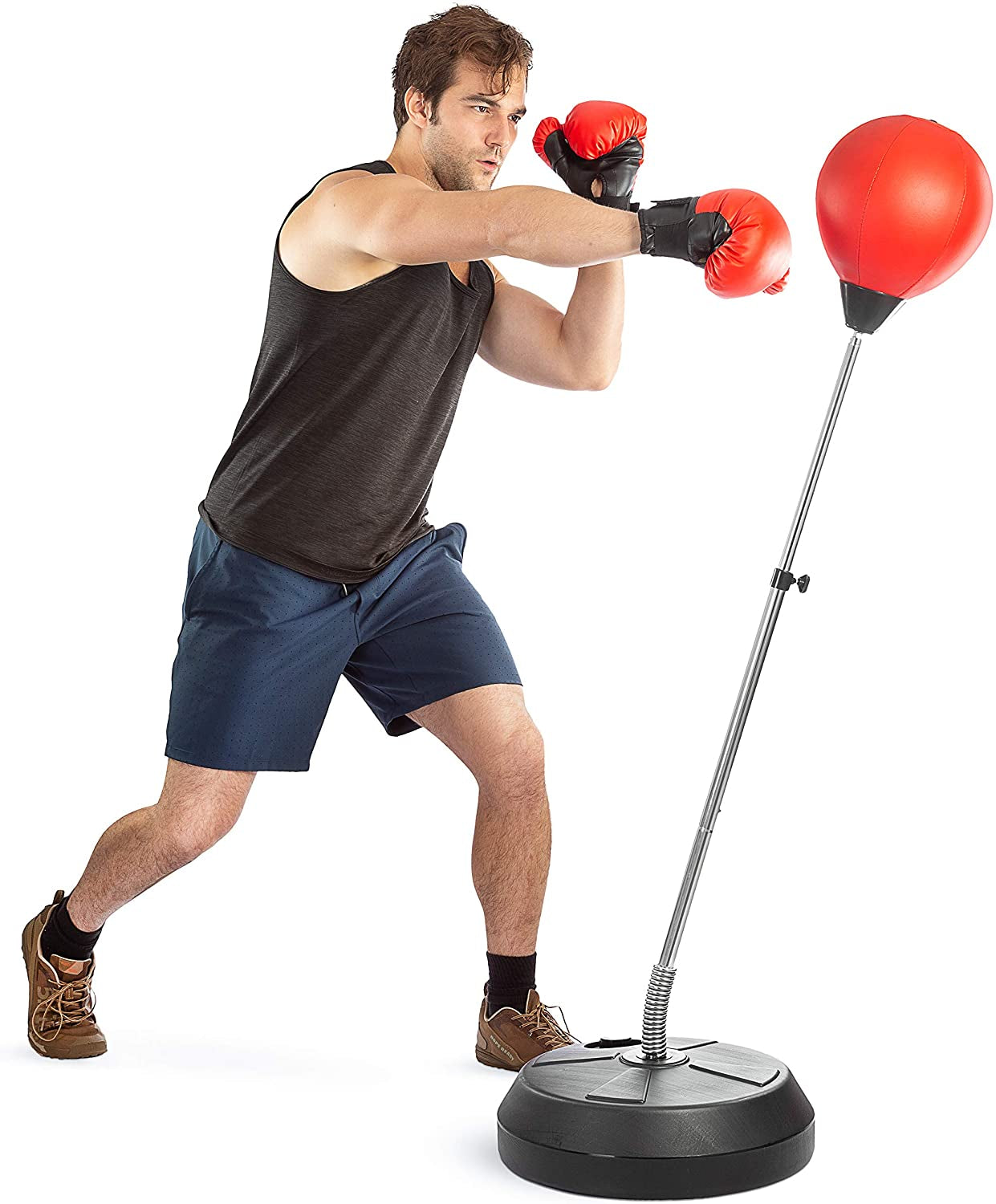 Punching Bag with Stand Adjustable Boxing Speed Bag Teens Adults