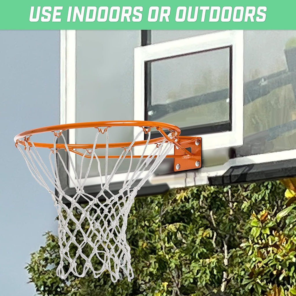 Basketball Net Replacement with 12 Loops - Heavy Duty for Indoor & Outdoor Hoops, Rim Not Included