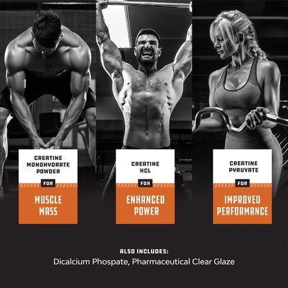 Tri-Phase Creatine Supplement for Muscle Recovery &amp; Muscle Building, 240 Capsules