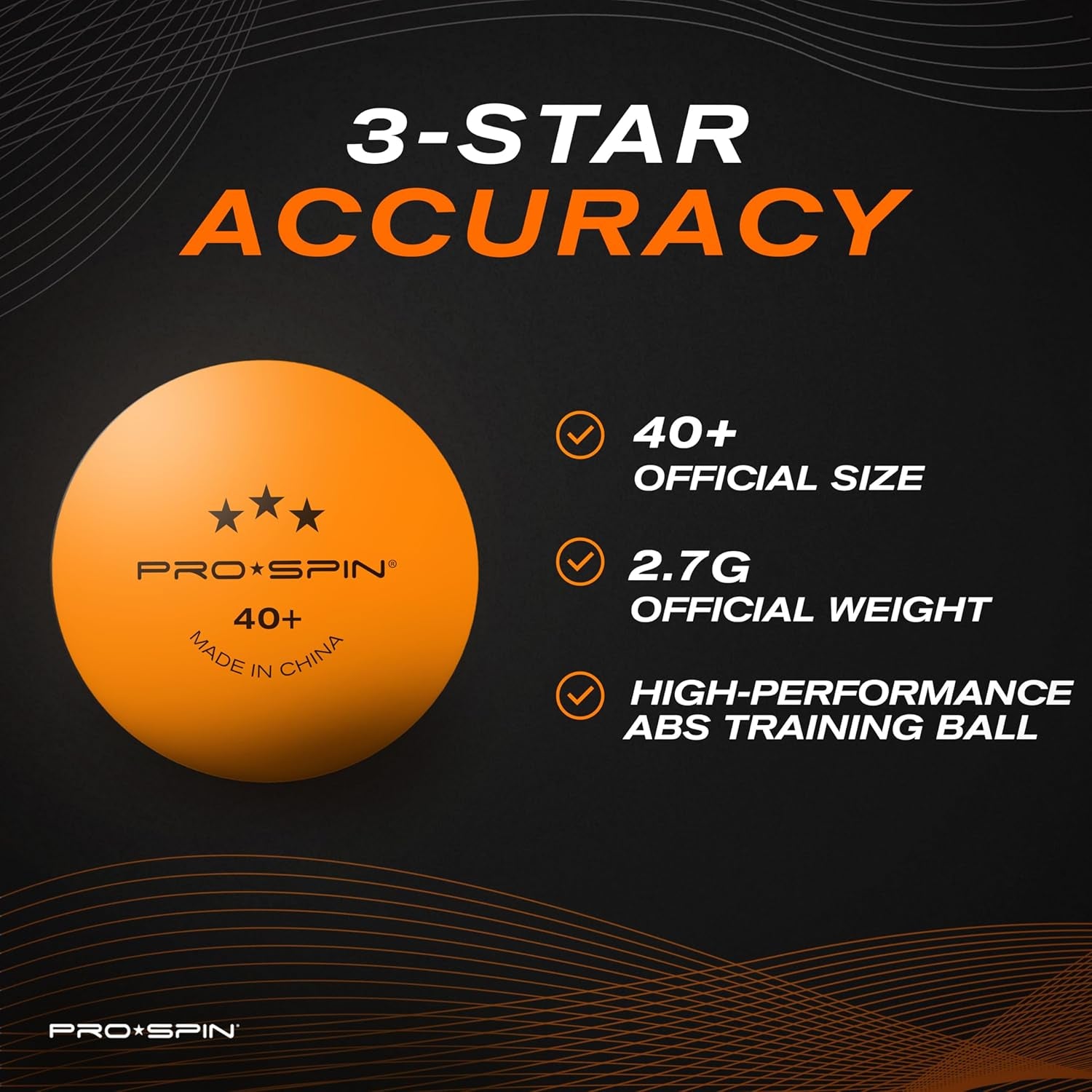 Ping Pong Balls - 3-Star Premium Orange Table Tennis Balls | High-Performance 40+ ABS Professional Quality | Ultimate Durability for Indoor & Outdoor Ping Pong Tables