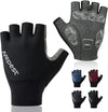 Road Cycling Gloves for Men Women Padded Absorbing Fingerless Biking | Bicycle Glove, Lightweight, Anti-Slip Silicone Pattern, Shock-Absorbing, Pull Tabs Design, Easy to Take Off, Moisture Wicking