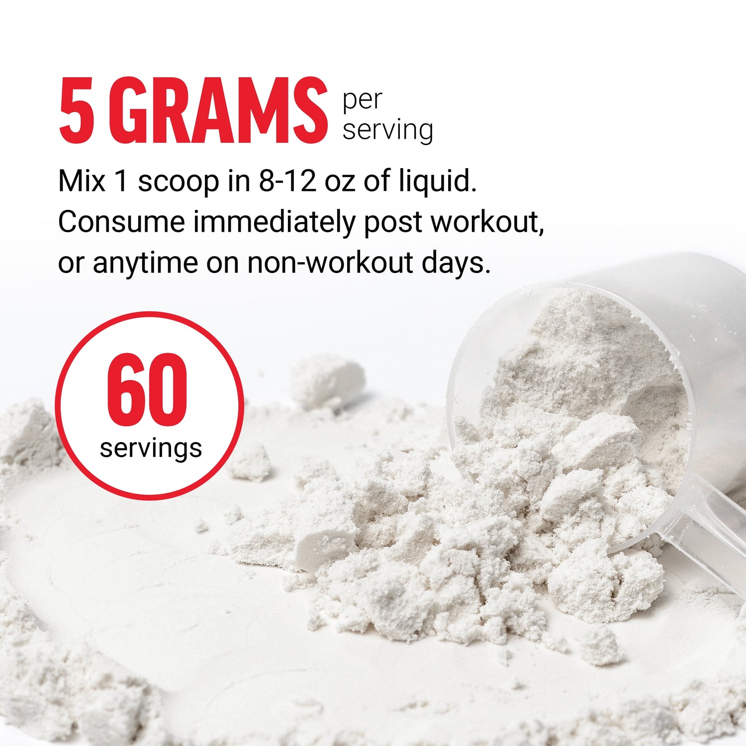 Creatine Monohydrate, Creatine Powder for Muscle Gain, More Strength, and Faster Workout Recovery, Clinically Studied Micronized Creatine 5G Dose per Serving, Unflavored, 60 Servings by