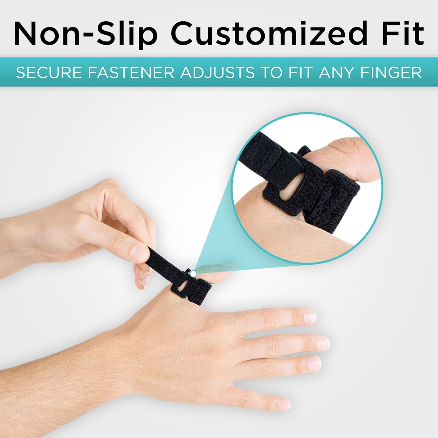 Trigger Finger Splint Support Brace for Straightening Curved, Bent | Locked & Stenosing Tenosynovitis Hands - Tendon Release & Pain Relief (2-Pack, Black) - HSA/FSA Approved