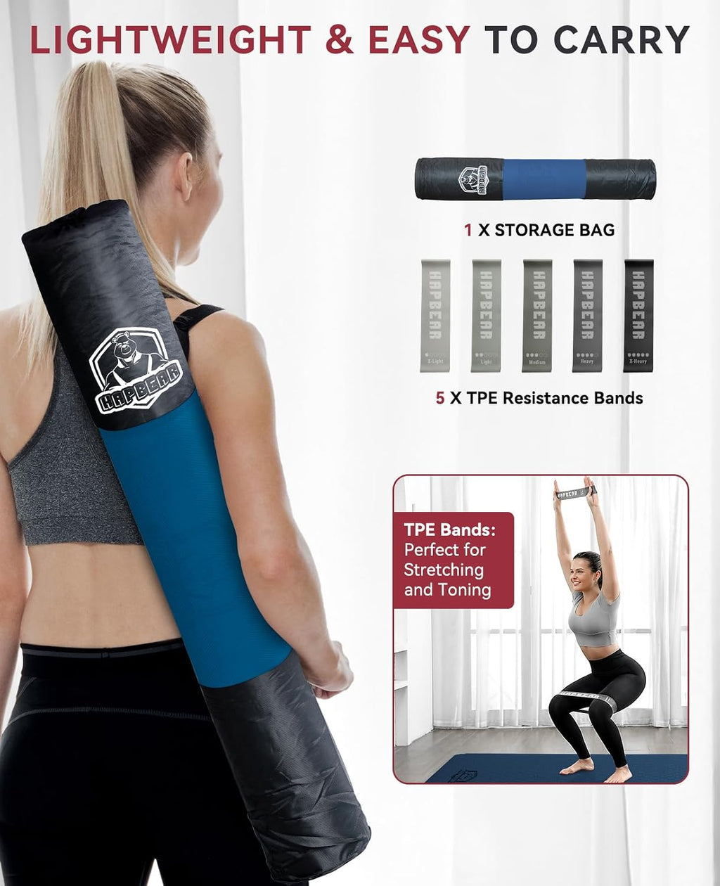Large Yoga Mat - 72"X36"X6Mm (1/4 Inch), Extra Wide Non-Slip Exercise Mat for Home Workout, Yoga, Pilates & Stretching, Durable, Includes Carry Bag