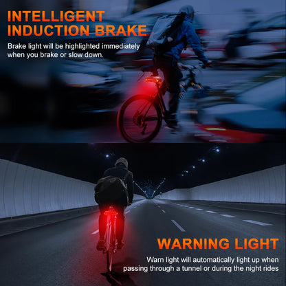 Rockbye Bike Front Light with Horn Alarm Remote Control IPX5 Bicycle Tail Headlight with Turn Signal Brake Light Rechargeable