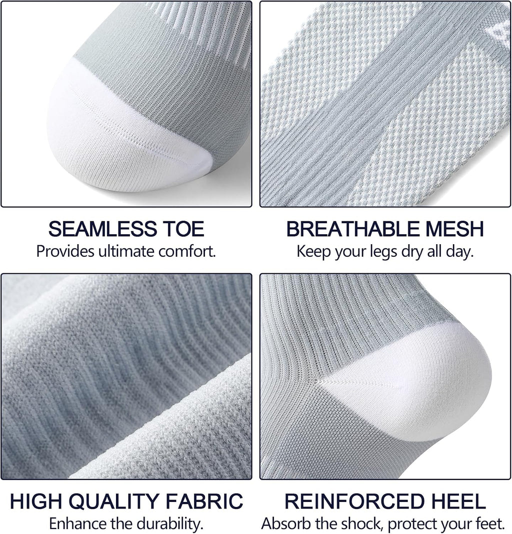 Compression Socks for Women Men 15-20Mmhg Circulation Cushion Knee High Support Socks Athletic Daily
