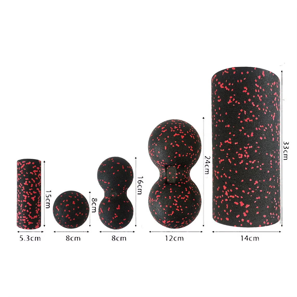 5Pcs Yoga Massage Foam Rollers Fascia Balls Yoga Column EPP High Density Fitness Roller &amp;Ball Leg Back Neck Massager Pain Relief