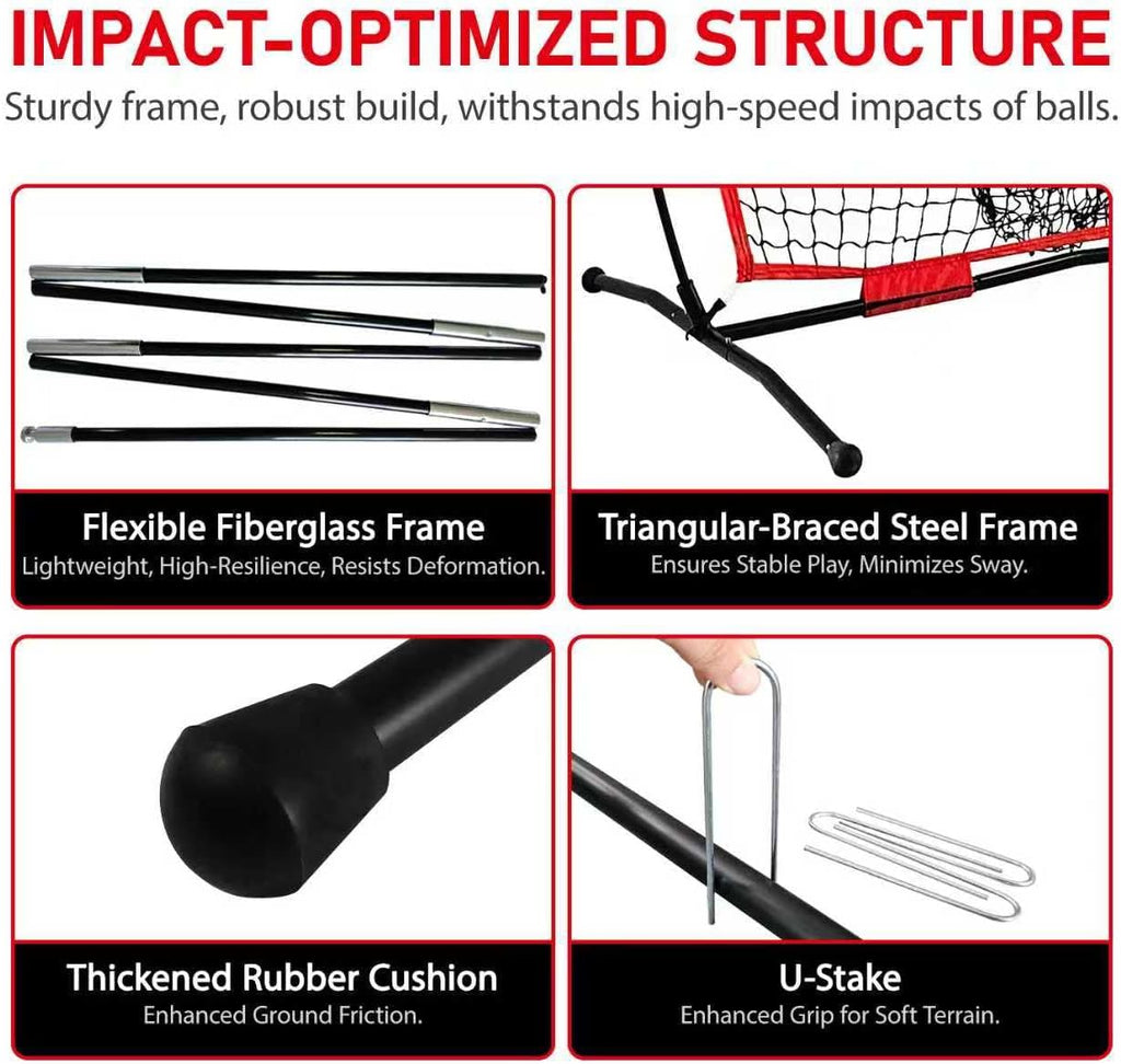 7X7 FT Baseball Net, Baseball & Softball Training Net with Batting Tee, Strike Zone & Circular Target and Weighted Ball, Portable Design with Compact Storage