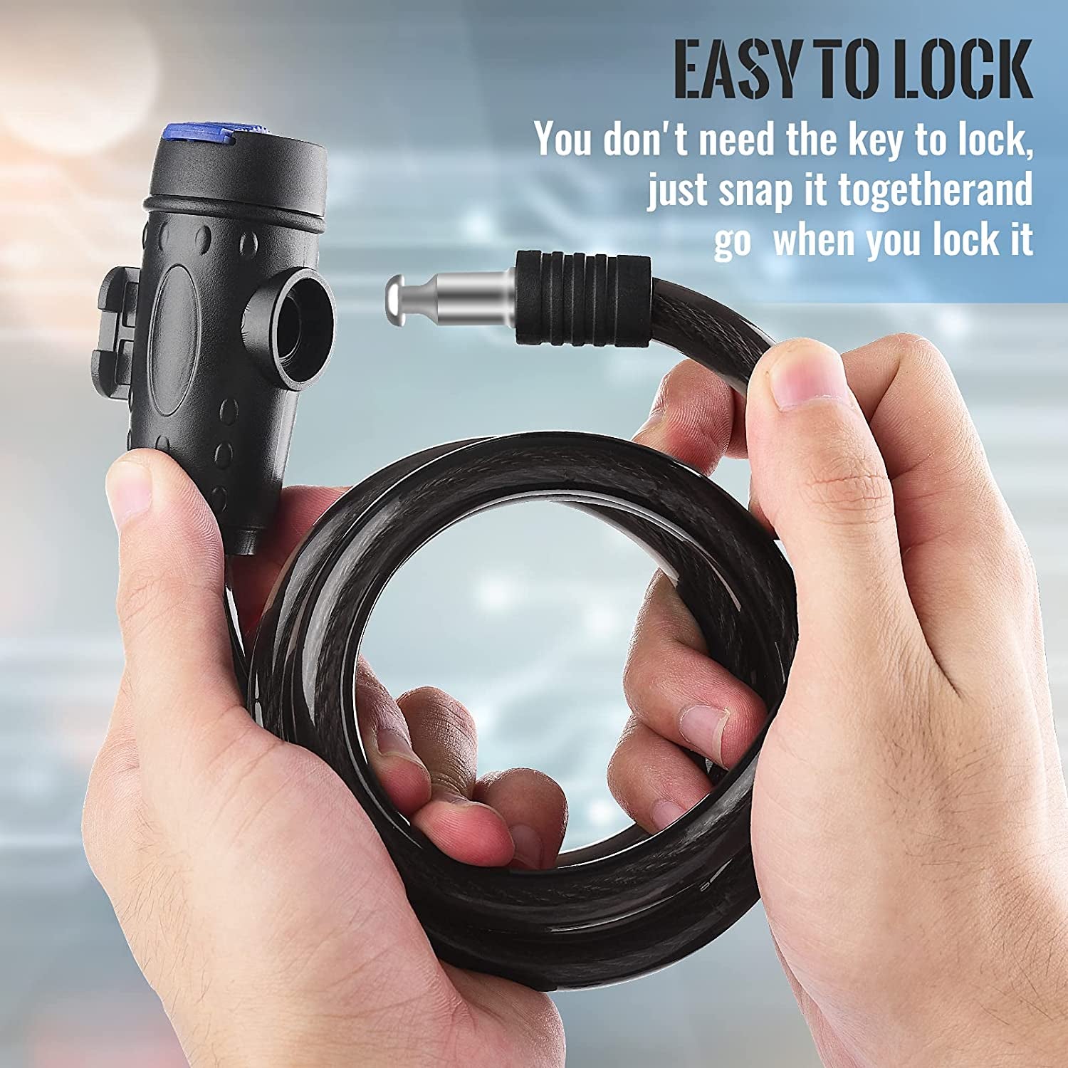 Bike Lock, [4Ft/1.2M] 1/2 Inch Thick Bike Cable Locks with 2 Keys | Weatherproof Heavy Duty Bicycle Lock Cable Anti-Theft Security Cable with Mounting Bracket for Ebike, Scooter, Motorcycle