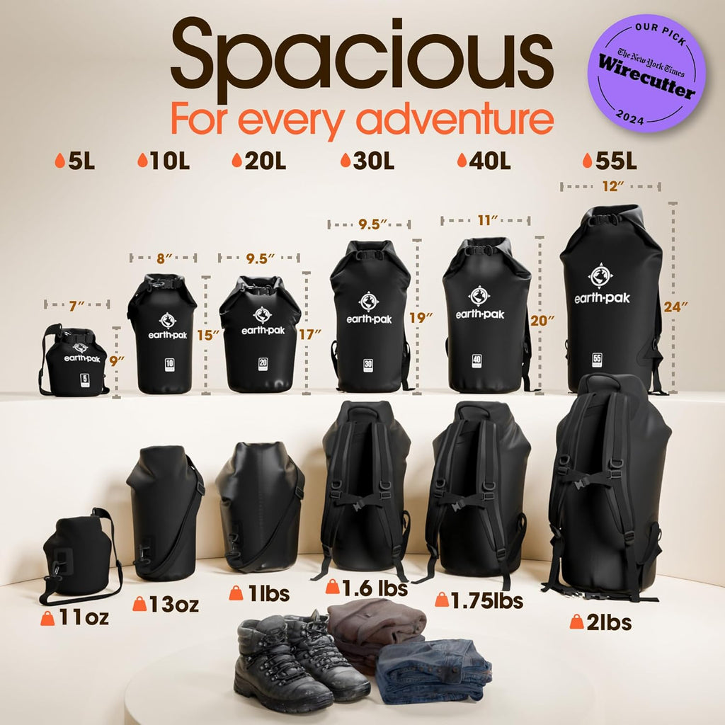 Waterproof Dry Bag - Roll Top Waterproof Backpack Sack Keeps Gear Dry for Kayak with Waterproof Phone Case