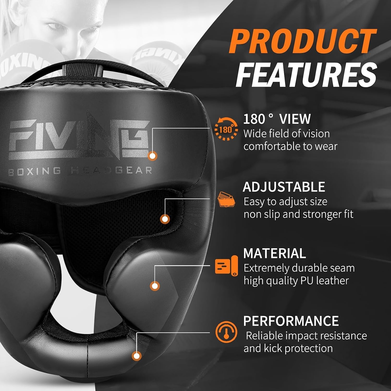 Boxing Headgear for MMA, Muay Thai,Sparring Training | Head Gear for Kickboxing,Grappling, Sparring, Kickboxing, Muay Thai,Karate, Taekwondo,Martial Arts