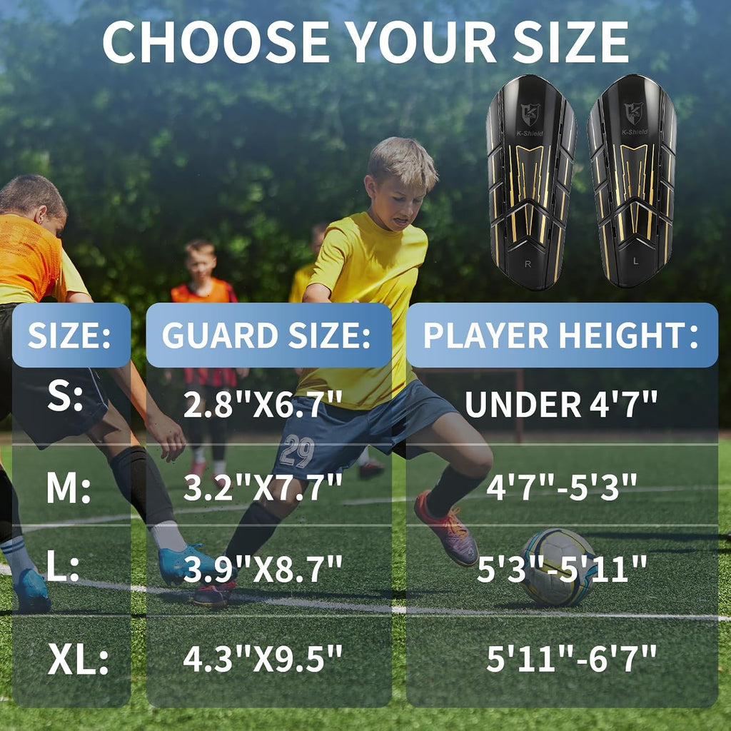 Soccer Shin Guards with 2 Pairs Sock Sleeves for Kids Youth Adults | Protective Football Shin Pads, Breathable Lightweight Calf Guards for Boys Girls Men Women