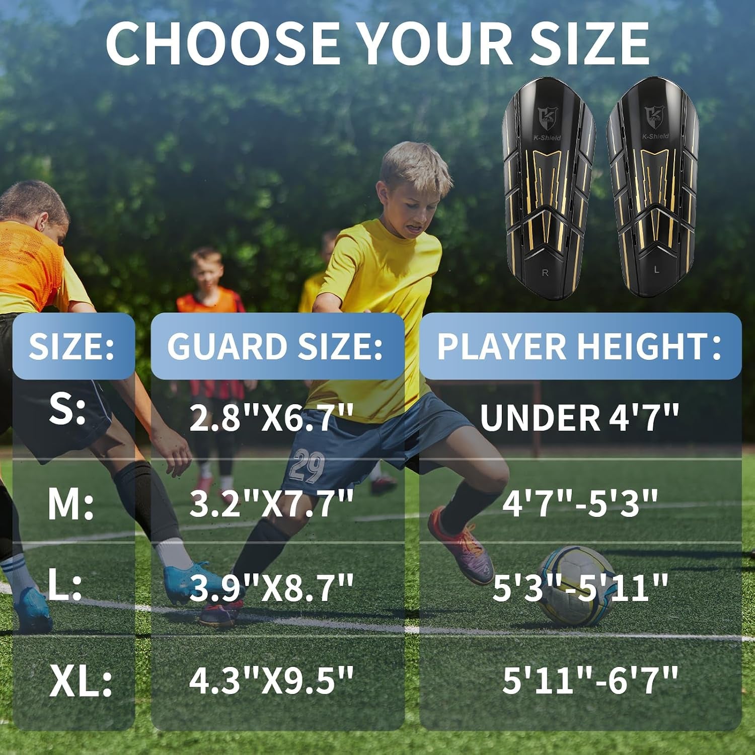 Soccer Shin Guards with 2 Pairs Sock Sleeves for Kids Youth Adults | Protective Football Shin Pads, Breathable Lightweight Calf Guards for Boys Girls Men Women