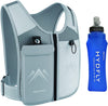 Running Vest, USA Original Patent, Zip Reflective Running Vests with 500Ml Hydration Bottle, Adjustable Waistband & Breathable Material, Chest Pack Gear Phone Holder for Men & Women