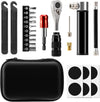 Bike Repair Tool Kit with Mini Pump & 10 Magnetic Bits - Alloy Multitool for Bicycle, MTB, Road Cycling - Portable Multifunction Tool Set Include Tire Inflator for Presta/Schrader Valves
