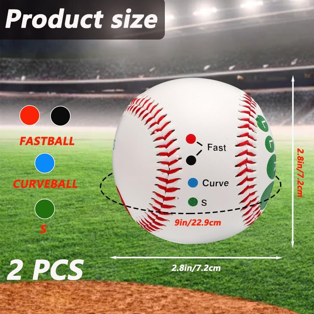 2 PCS Pitch Practice,Training Baseball Pitching Grip Pitch Practice,Finger Placement Markers Baseball Training Equipment for Teenagers Beginners to Learn Multiple Baseball Grips.-Soft/Hard