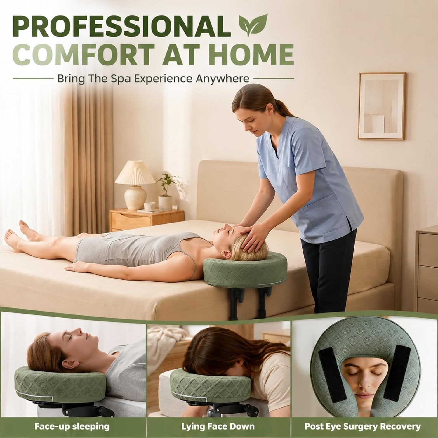Massage Headrest for Bed,Adjustable Massage Head Holder,Home Massage Kit