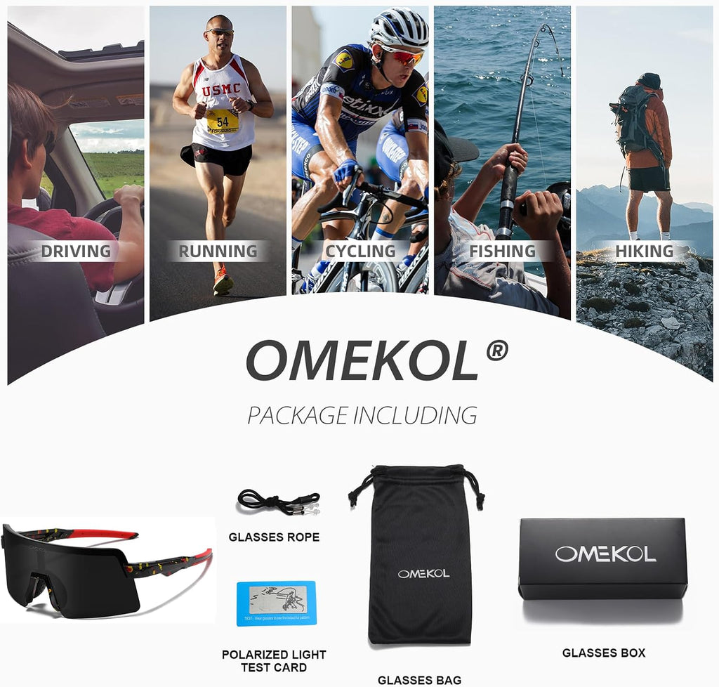 Two Sizes for Adults and Youth Polarized Sunglasses Men Women Outdoor Sport Baseball Glasses UV400 Cycling Eyewear