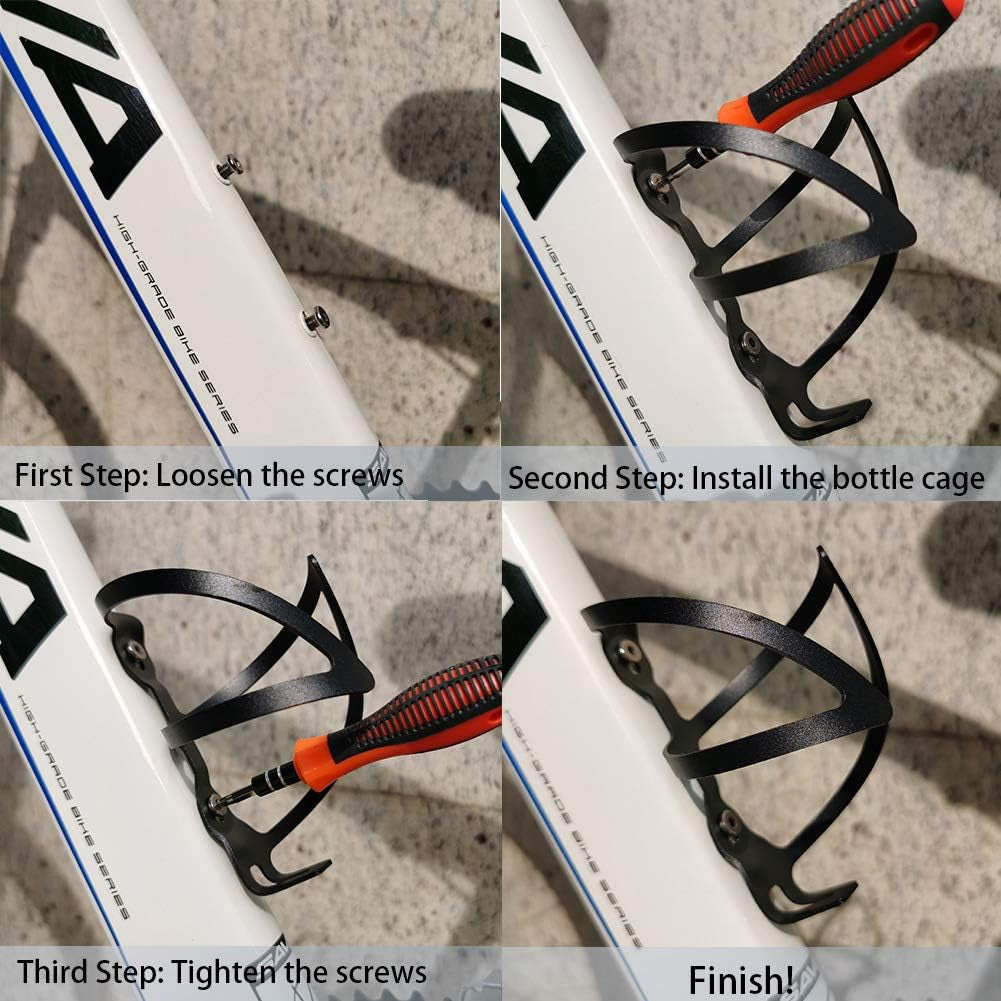 Bike Water Bottle Cage, Lightweight Aluminum Alloy Bike Water Bottle Holder Bicycle Cages Bike Drink Holder for Cycling Mountain Bike Road Bike
