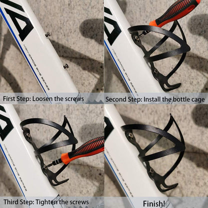 Bike Water Bottle Cage, Lightweight Aluminum Alloy Bike Water Bottle Holder Bicycle Cages Bike Drink Holder for Cycling Mountain Bike Road Bike