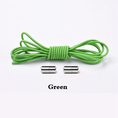 1Pair Elastic Shoelaces round No Tie Shoe Laces Sneakers Shoelace Kids Adult Elastic Laces One Size Fits All Shoes Dropshipping