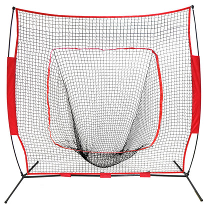 7X7Ft Baseball Softball Practice Batting Training Net W/Carry Bag Strike Zone