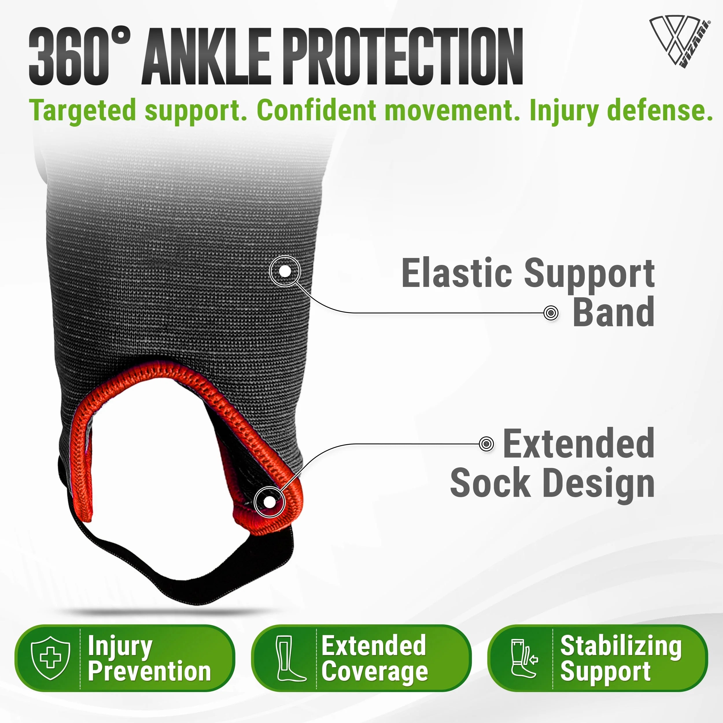 Malaga Shin Guards with Ankle Protection for Kids, Youth, and Adults | Lightweight Soccer Pads for Boys and Girls Ages 3+ - BLACK/RED, M