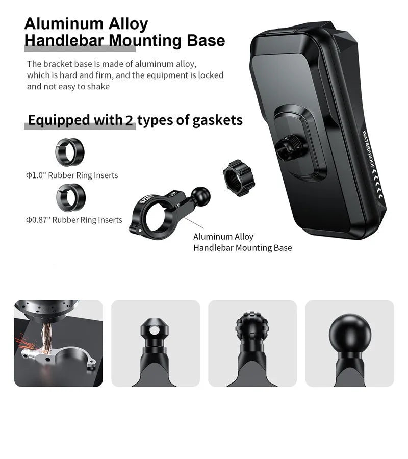 Bike Phone Handlebar Bag Holder Bike &amp; Sun-Visor Cover Handlebar Mount Base Touch-Screen Mobile Phone Waterproof Bike Bag