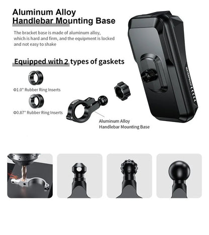 Bike Phone Handlebar Bag Holder Bike &amp; Sun-Visor Cover Handlebar Mount Base Touch-Screen Mobile Phone Waterproof Bike Bag