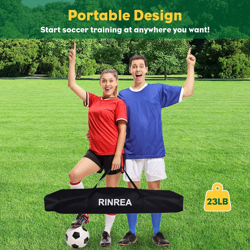 Portable Soccer Goal, Soccer Nets for Backyard with Agility Ladder | 12X6Ft/14X7Ft, Quick Setup & Disassemble, Stability & Durability, Team & Goalie Training, Carry Bag, Ground Nails