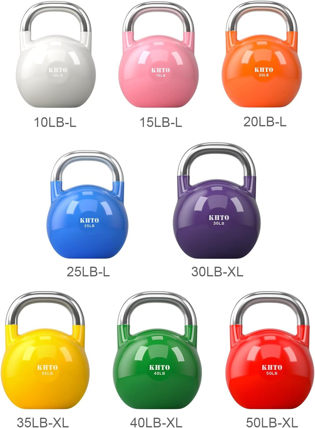 Kettle Bells – Competition Kettlebell 50 LB – Professional Grade Kettlebell for Fitness, Weightlifting, Core Training – Durable and Strong Design – 10-50 LB Color-Coded Collection