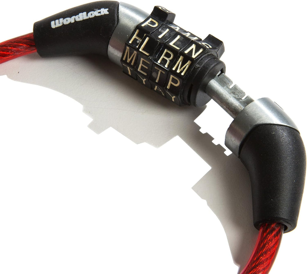 CL-455-RD Non-Resettable Combination Cable Lock, 4-Feet, Red