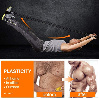 Adjustable Pilates Bar Kit with Resistance Bands,Portable Yoga Exercise Sticks&amp;2 Sets Stackable Resistance Bands for Toning Muscle,Legs,Butt.Stretched Fusion Pilates Home Gym,Full Body Workout